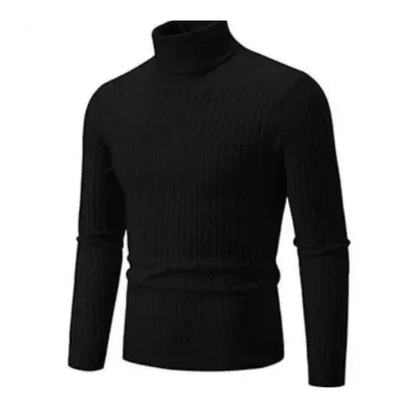 Pull Col Roulé Côtelé Élégant pour Homme – Tricot Confortable et Douillet
