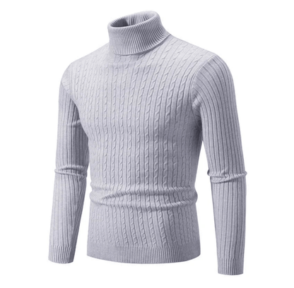 Pull Col Roulé Côtelé Élégant pour Homme – Tricot Confortable et Douillet