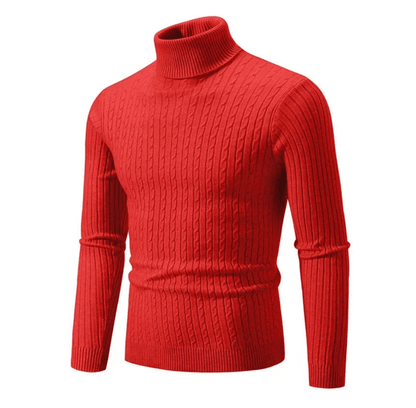 Pull Col Roulé Côtelé Élégant pour Homme – Tricot Confortable et Douillet
