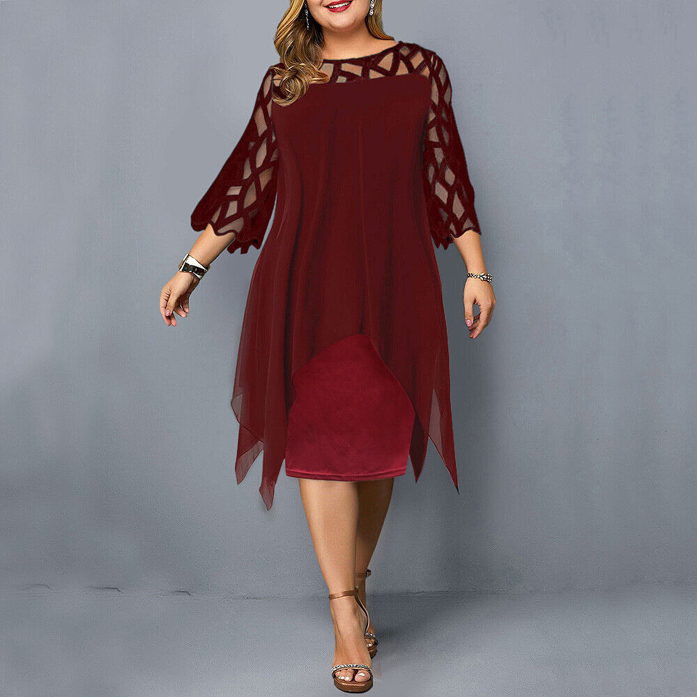 Robe midi élégante grande taille