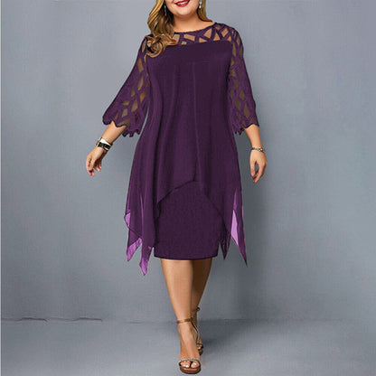 Robe midi élégante grande taille