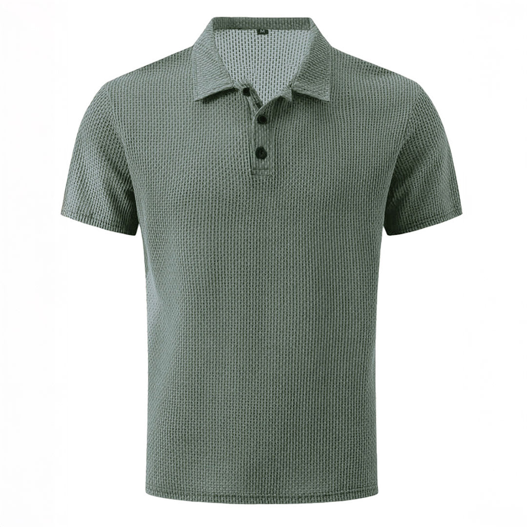 Polo Homme Décontracté Ultra-Doux Extensible – Top Tricot à Manches Courtes Confort