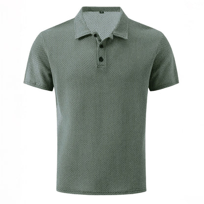 Polo Homme Décontracté Ultra-Doux Extensible – Top Tricot à Manches Courtes Confort