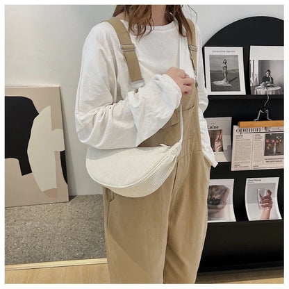 Sac Bandoulière en Velours Côtelé Premium Femme – Petit Sac à Épaule