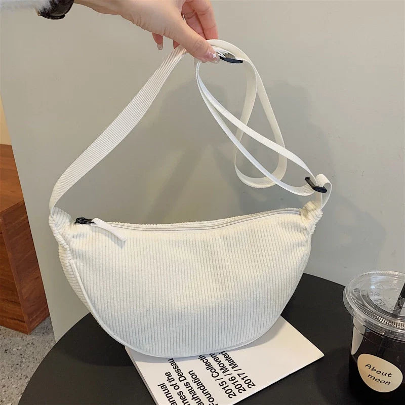 Sac Bandoulière en Velours Côtelé Premium Femme – Petit Sac à Épaule
