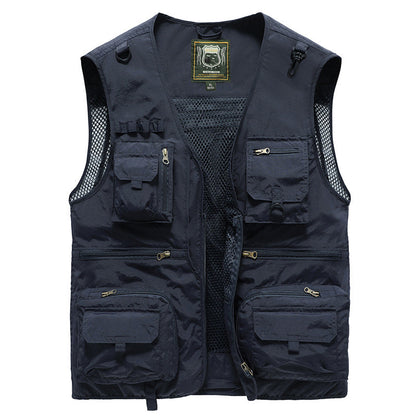 Gilet d'Été Léger Multi-Poches Homme – Veste Sans Manches Respirante pour la Randonnée, la Pêche, le Camping et les Voyages