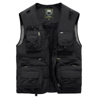 Gilet d'Été Léger Multi-Poches Homme – Veste Sans Manches Respirante pour la Randonnée, la Pêche, le Camping et les Voyages