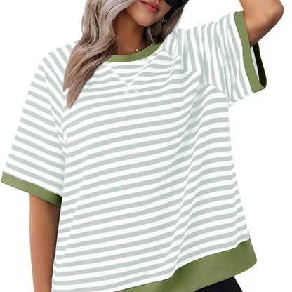 T-shirt rayé pour femme – Un style estival décontracté et confortable pour tous les jours