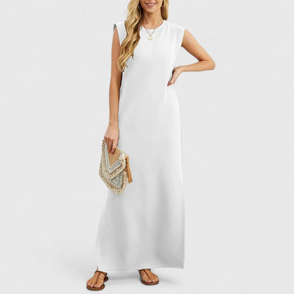 Robe Longue Femme d’Été à Col Rond – Robe Décontractée Ample