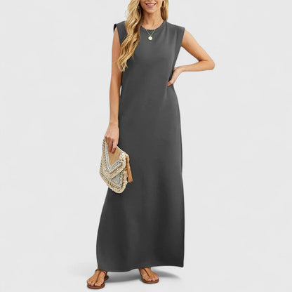 Robe Longue Femme d’Été à Col Rond – Robe Décontractée Ample