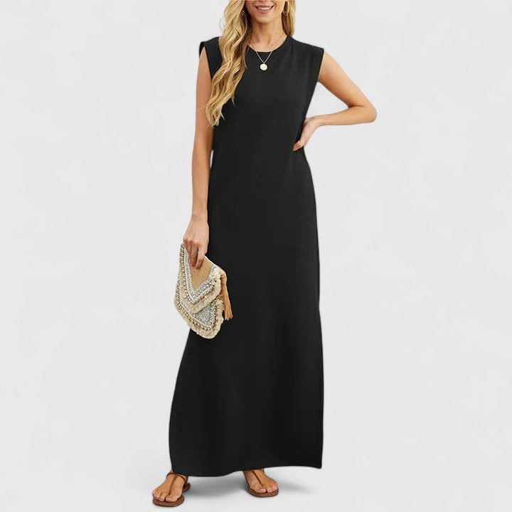 Robe Longue Femme d’Été à Col Rond – Robe Décontractée Ample
