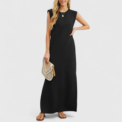 Robe Longue Femme d’Été à Col Rond – Robe Décontractée Ample