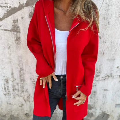 Veste élégante à manches longues pour femme – Veste confortable zippée