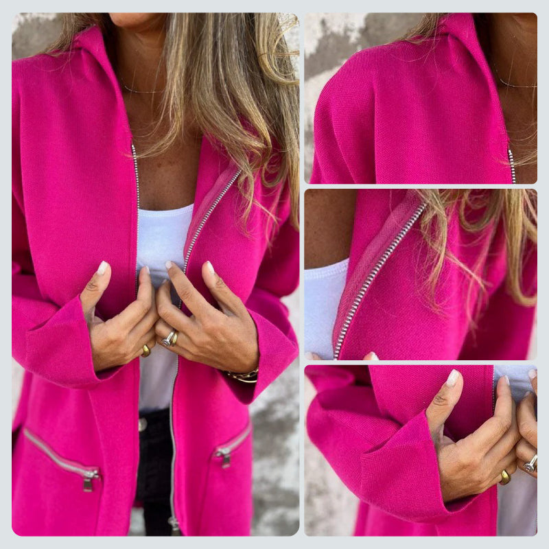 Veste élégante à manches longues pour femme – Veste confortable zippée