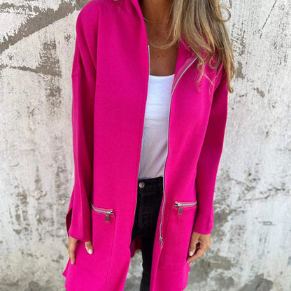 Veste élégante à manches longues pour femme – Veste confortable zippée