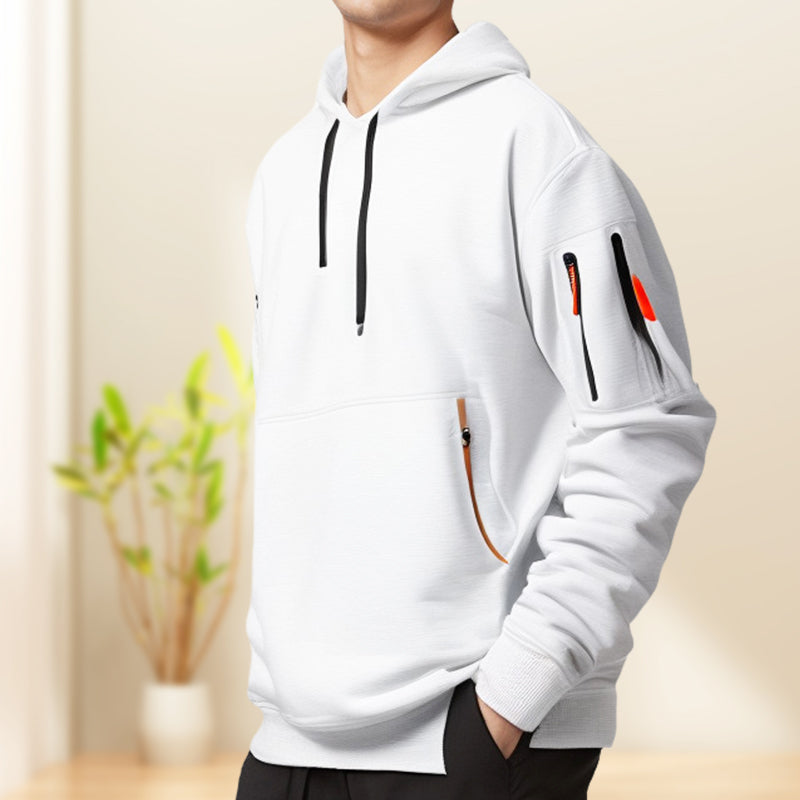 Sweat à Capuche Demi-Zip Décontracté Élégant pour Homme – Confortable