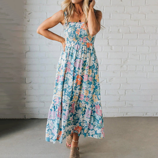 Bloom Strap Dress for Women – Elegant and Flowing, Perfect for Summer Parties