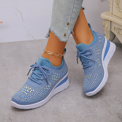 Baskets femme a soutien de voute et details strass - Confortables et modernes