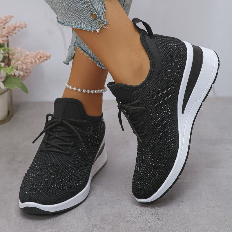 Baskets Orthopédiques Femme avec Soutien de la Voûte Plantaire et Strass – Confortables et Légères