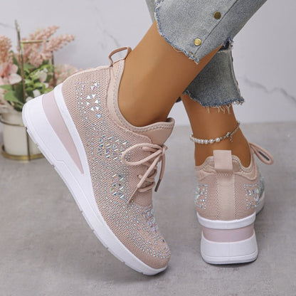 Baskets femme a soutien de voute et details strass - Confortables et modernes