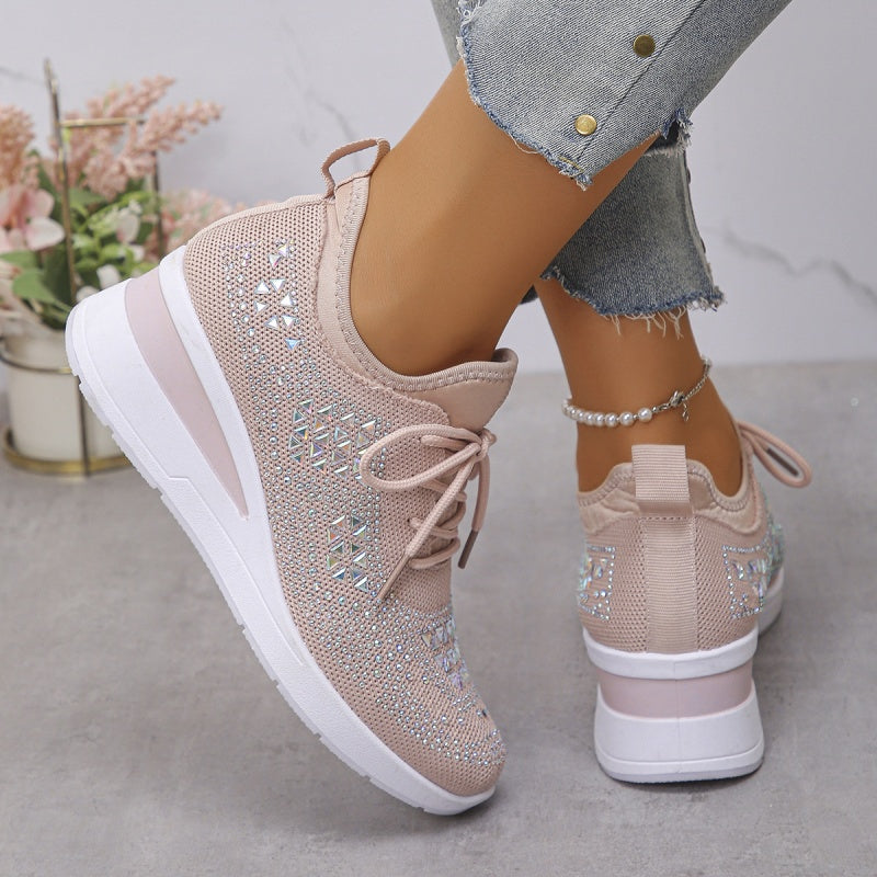 Baskets Orthopédiques Femme avec Soutien de la Voûte Plantaire et Strass – Confortables et Légères