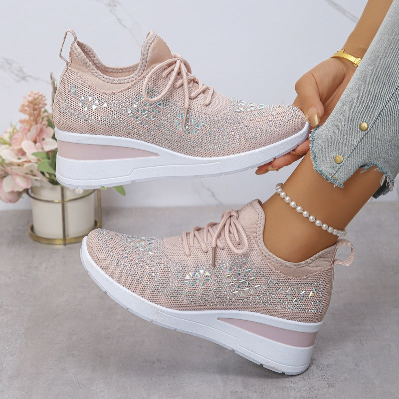 Baskets femme a soutien de voute et details strass - Confortables et modernes