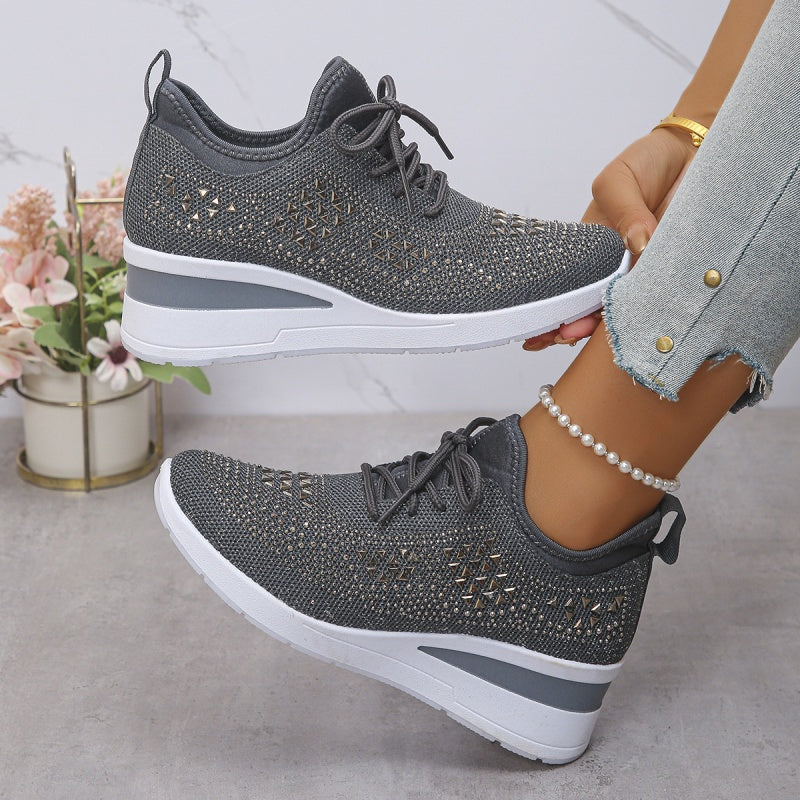 Baskets femme a soutien de voute et details strass - Confortables et modernes