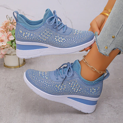 Baskets Orthopédiques Femme avec Soutien de la Voûte Plantaire et Strass – Confortables et Légères