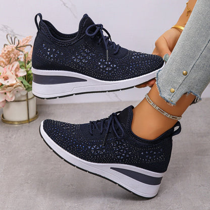 Baskets femme a soutien de voute et details strass - Confortables et modernes