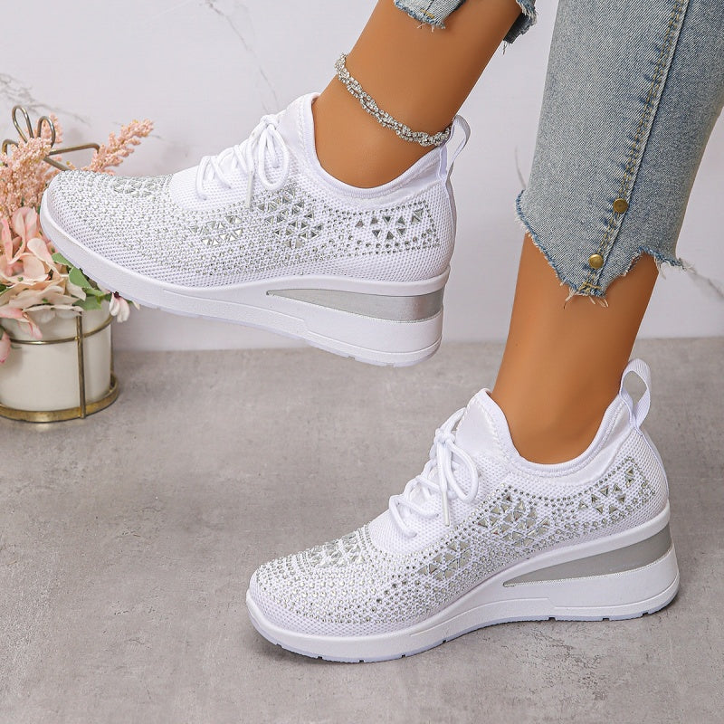 Baskets Orthopédiques Femme avec Soutien de la Voûte Plantaire et Strass – Confortables et Légères