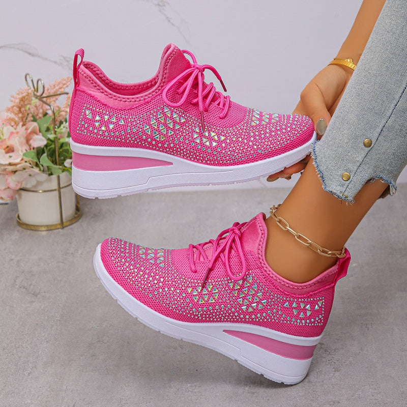 Baskets Orthopédiques Femme avec Soutien de la Voûte Plantaire et Strass – Confortables et Légères