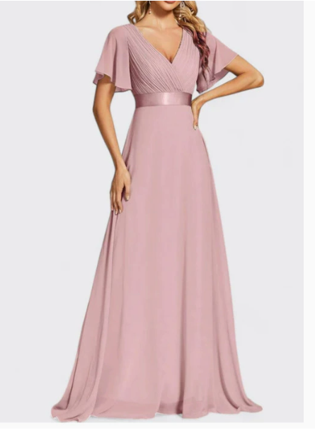 Robe de demoiselle d'honneur trapèze pour femme – Style élégant et formel pour une cérémonie de mariage