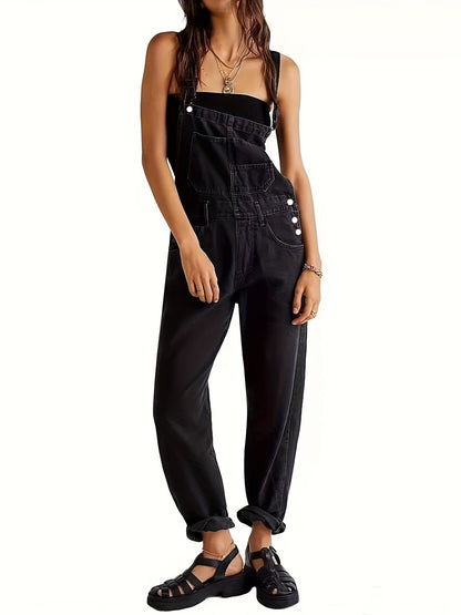 Combinaison en Denim Élégante pour Femme – Salopette Décontractée Premium