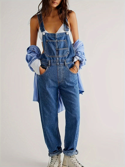 Combinaison en Denim Élégante pour Femme – Salopette Décontractée Premium