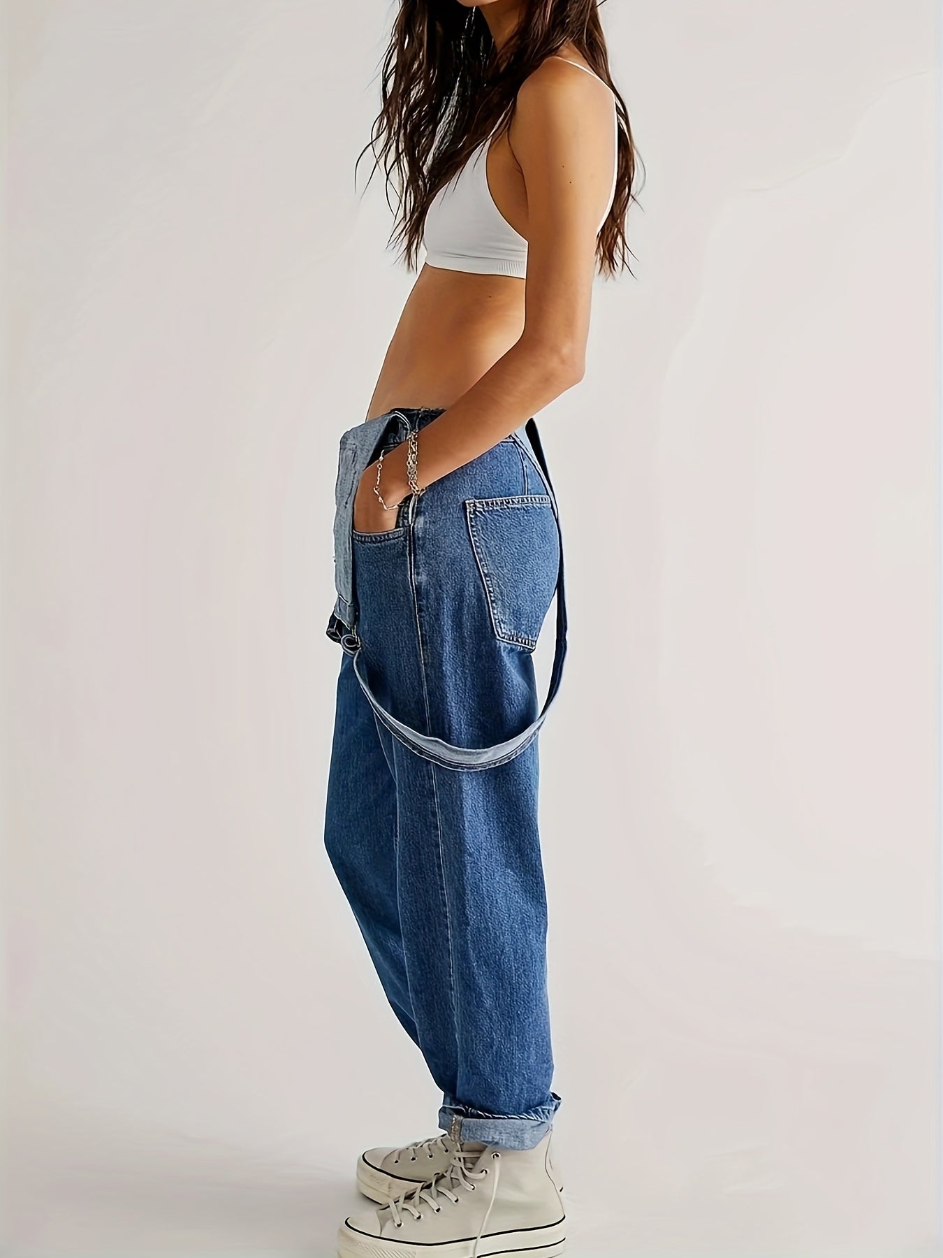 Combinaison en Denim Élégante pour Femme – Salopette Décontractée Premium
