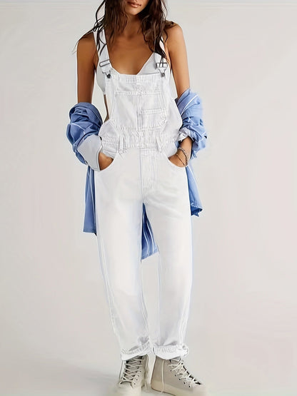 Combinaison en Denim Élégante pour Femme – Salopette Décontractée Premium