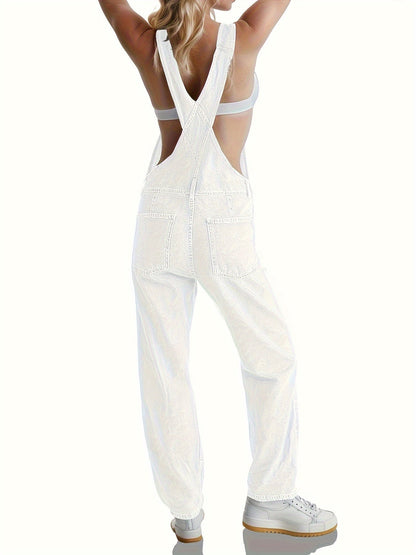 Combinaison en Denim Élégante pour Femme – Salopette Décontractée Premium