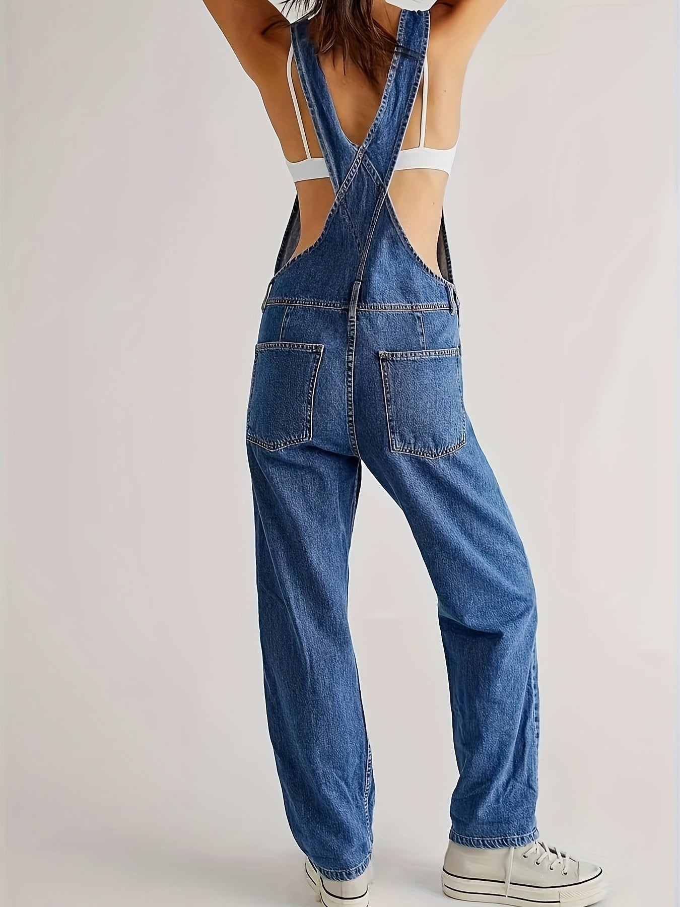 Combinaison en Denim Élégante pour Femme – Salopette Décontractée Premium
