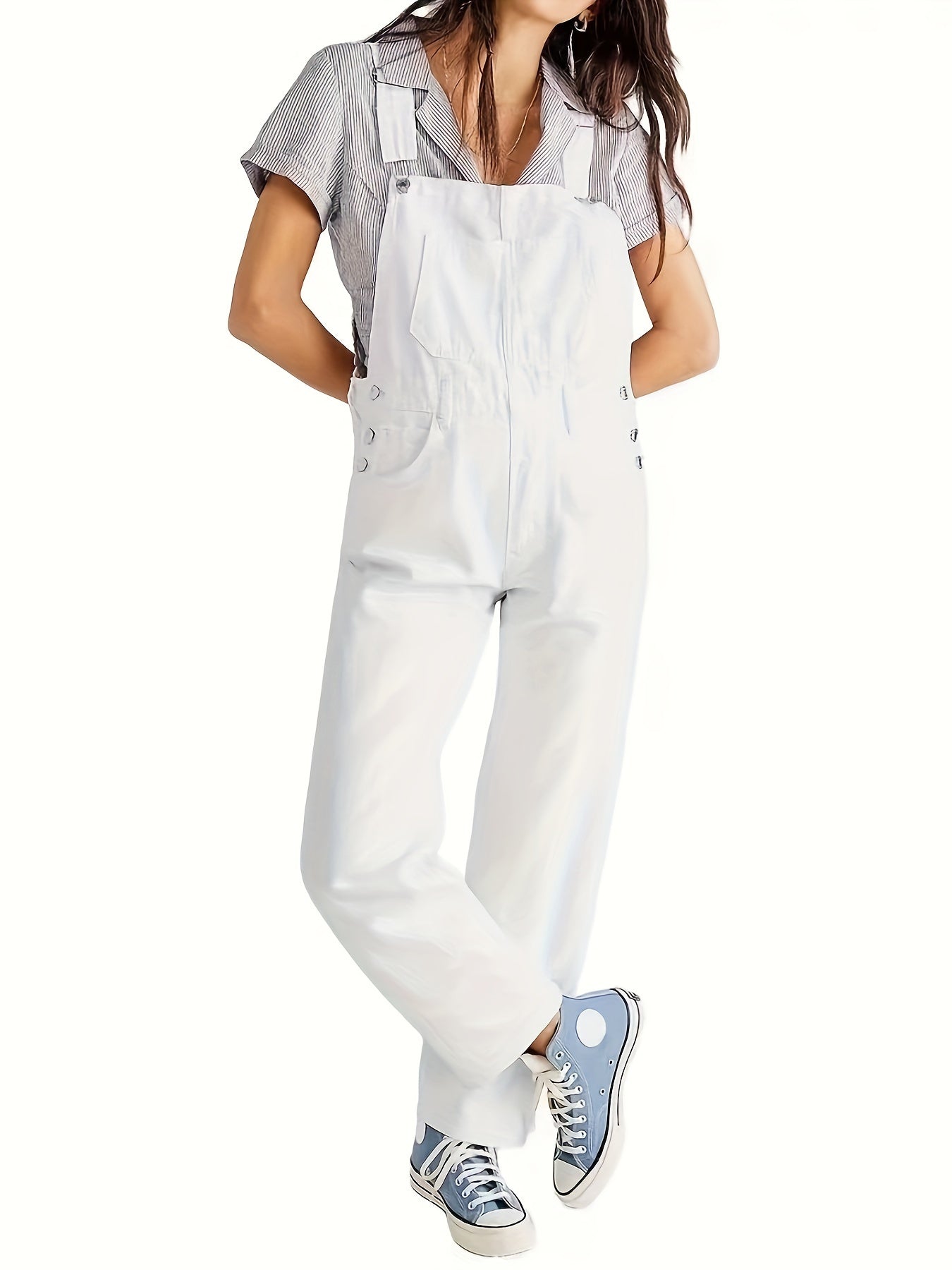 Combinaison en Denim Élégante pour Femme – Salopette Décontractée Premium