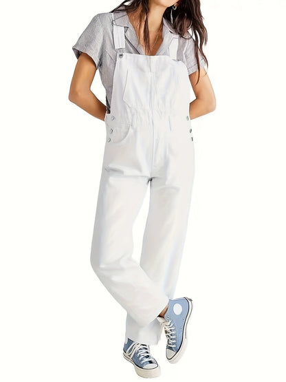 Combinaison en Denim Élégante pour Femme – Salopette Décontractée Premium