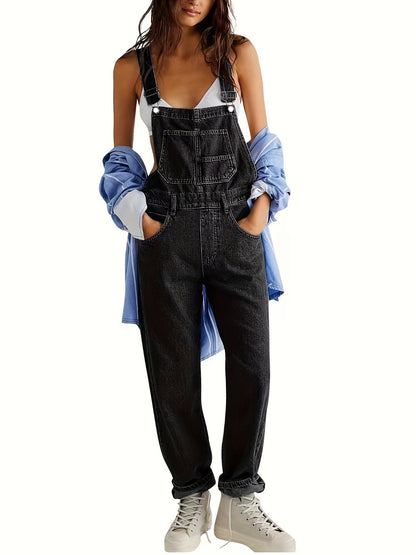 Combinaison en Denim Élégante pour Femme – Salopette Décontractée Premium
