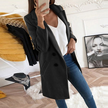 Manteau Long En Laine Élégant Pour Femme – Vêtement Chaud Chic Hiver