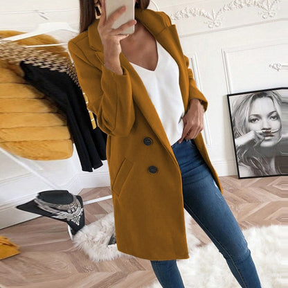 Manteau Long En Laine Élégant Pour Femme – Vêtement Chaud Chic Hiver