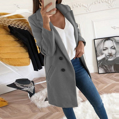Manteau Long En Laine Élégant Pour Femme – Vêtement Chaud Chic Hiver