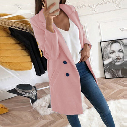 Manteau Long En Laine Élégant Pour Femme – Vêtement Chaud Chic Hiver