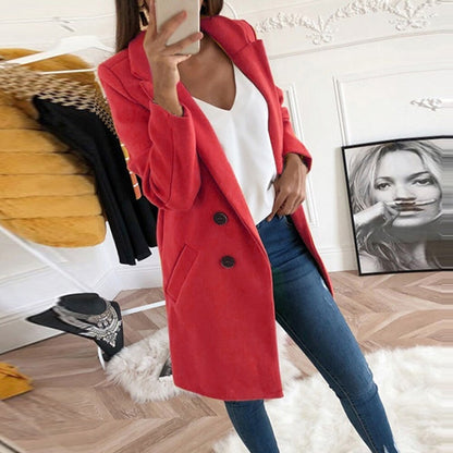 Manteau Long En Laine Élégant Pour Femme – Vêtement Chaud Chic Hiver