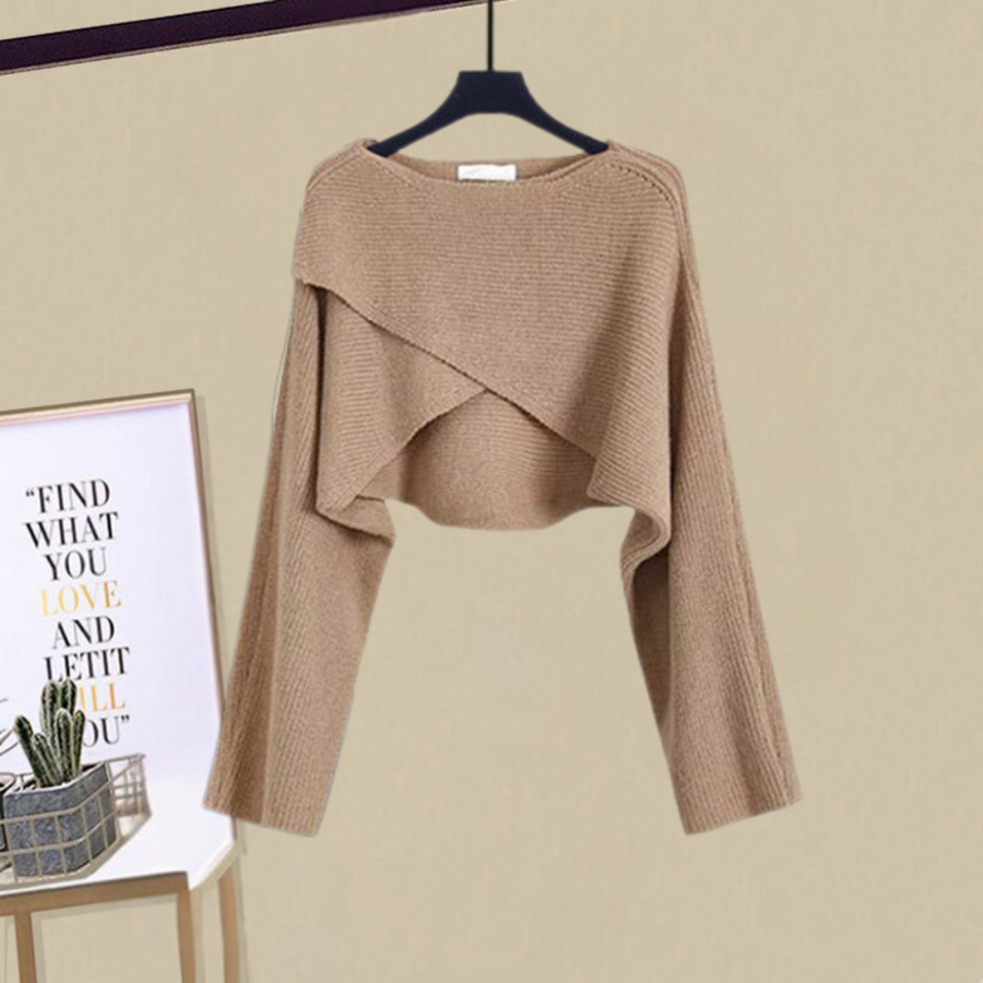 Ensemble femme robe sans manches et cardigan court - Elegant et doux