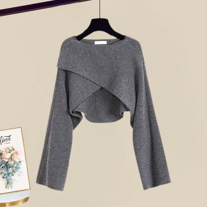Ensemble femme robe sans manches et cardigan court - Elegant et doux
