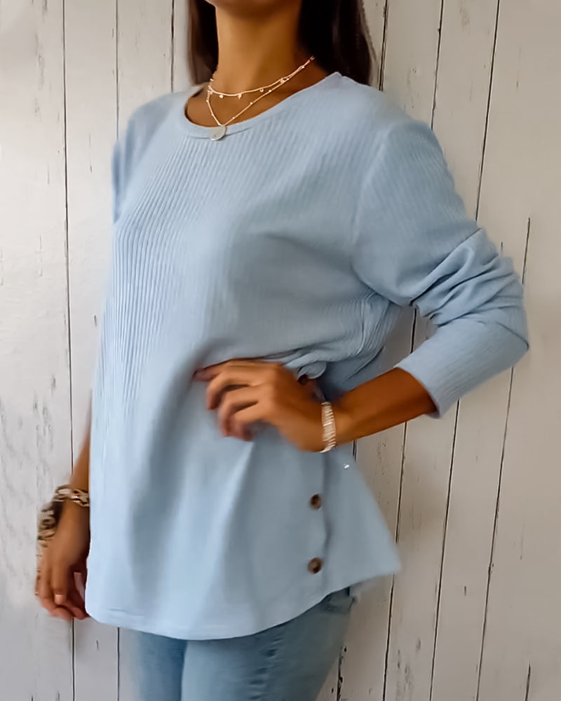 Haut en Maille Femme à Manches Longues et Col Rond - Pull Doux pour le Quotidien