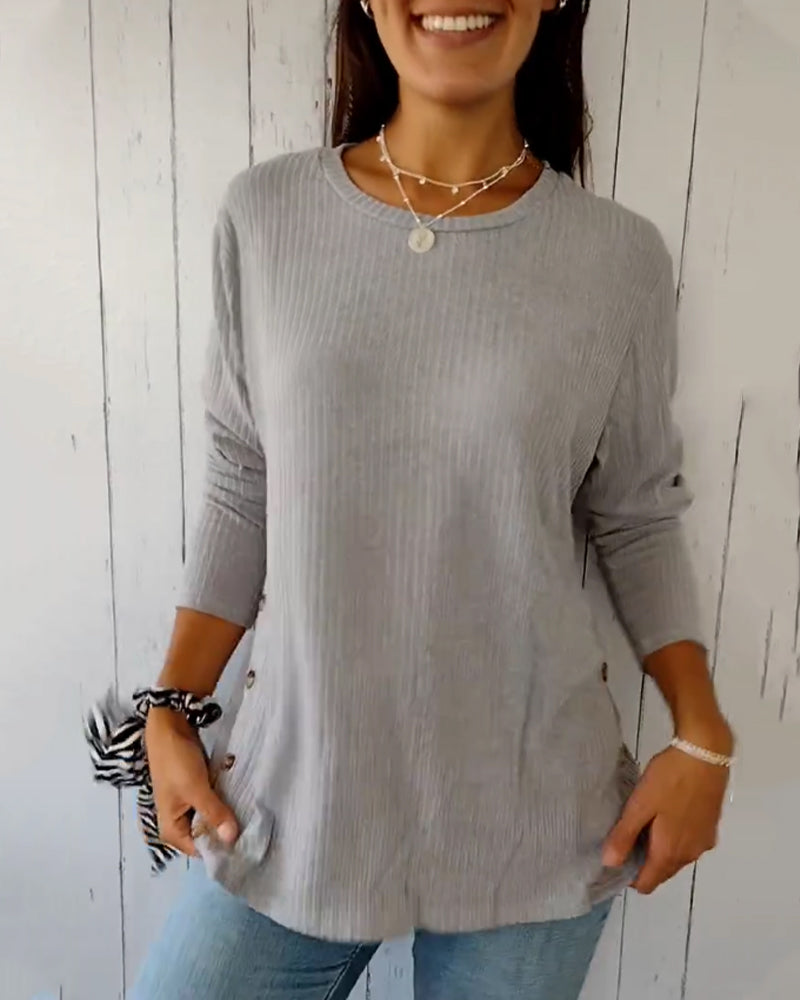 Haut en Maille Femme à Manches Longues et Col Rond - Pull Doux pour le Quotidien